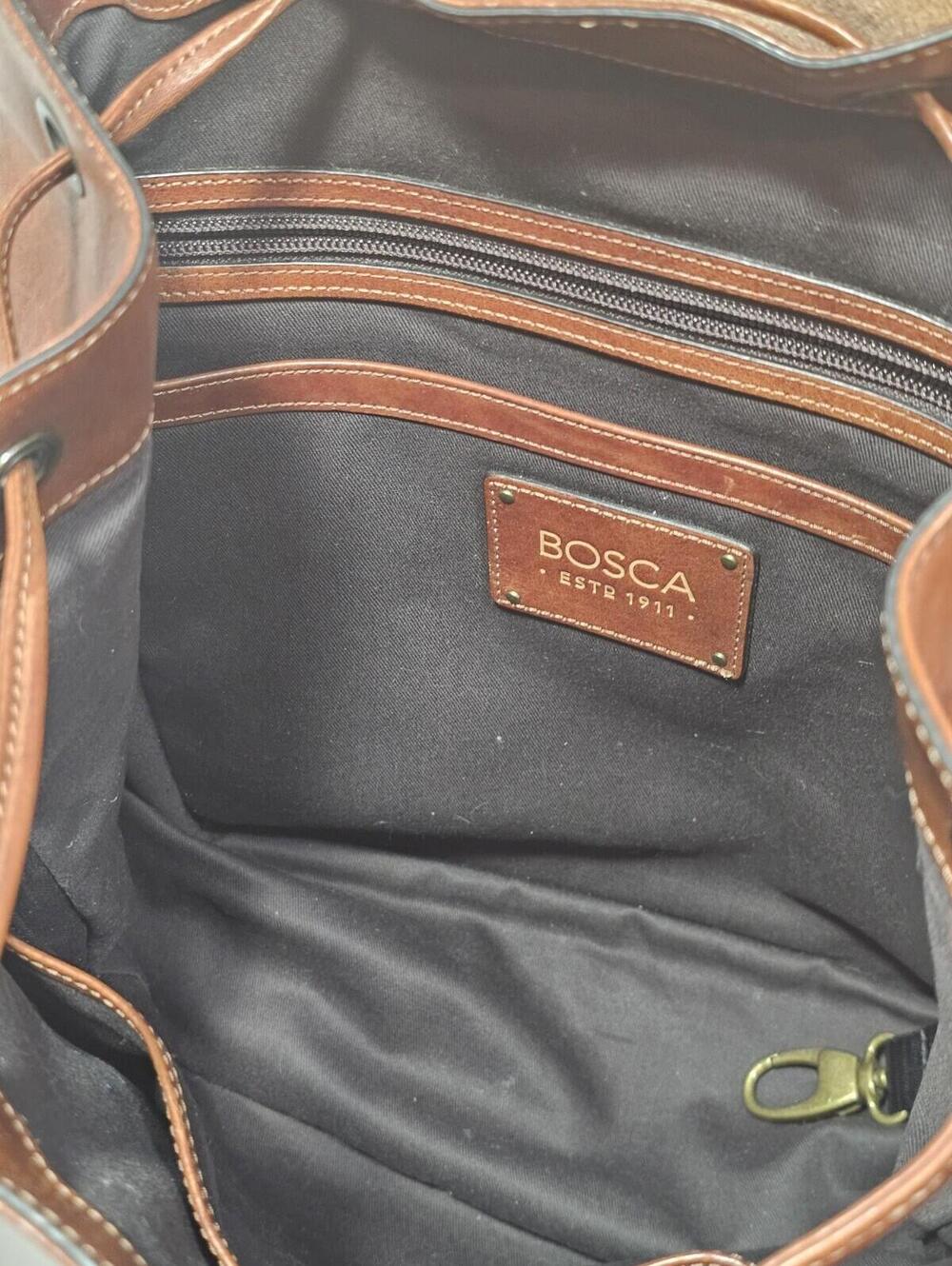 Bosca Dolce Premium Italian Brown Leather Cinch & Buckle Backpack - Picture 15 of 15